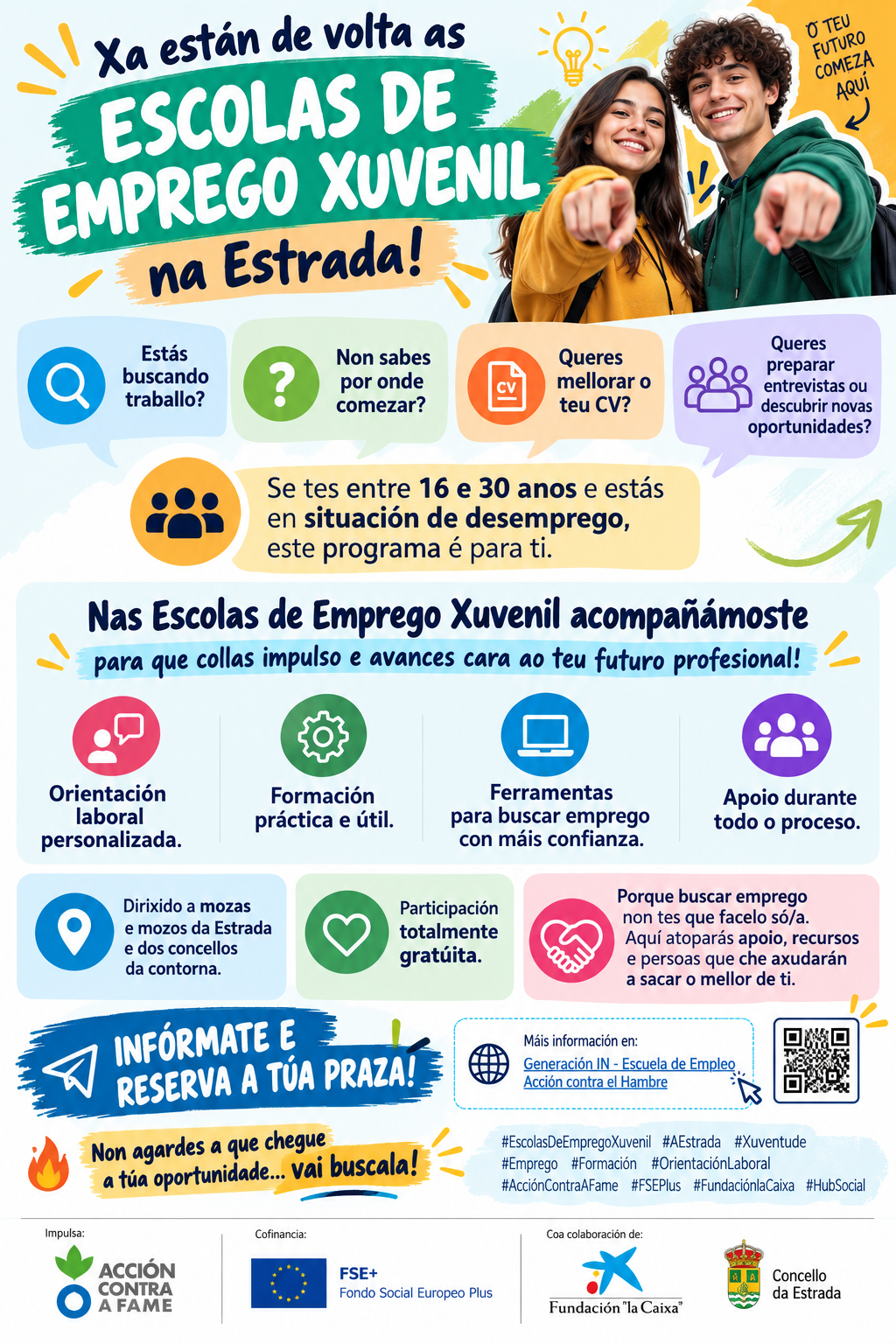 QUERES PARTICIPAR NA ESCOLA DE EMPREGO XUVENIL DA ESTRADA?